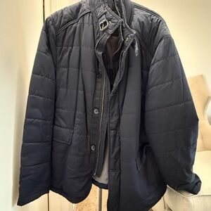 Zara Men's Dark Blue Puffer Jacket